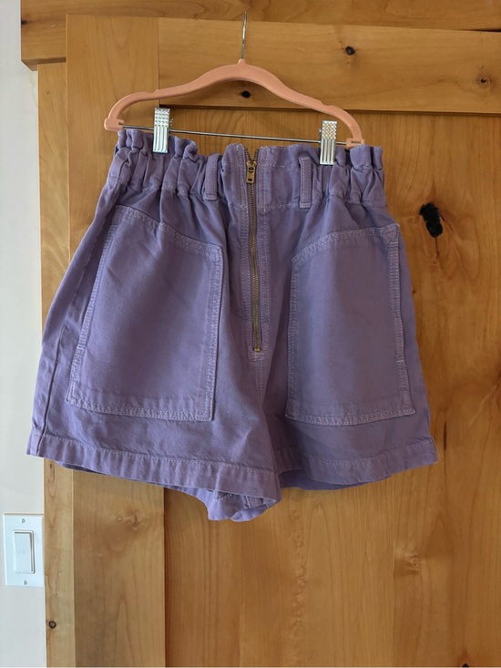 Etica Pants - Etica dark Lavender High-Waist Paperbag Shorts with Front Pockets